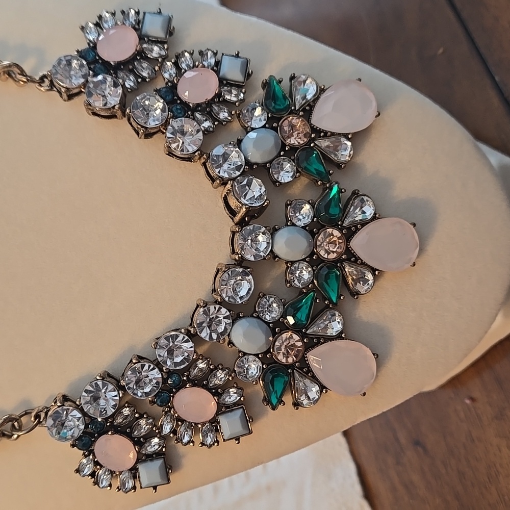 EUC Bib Style Faux Stone Pastel Necklace